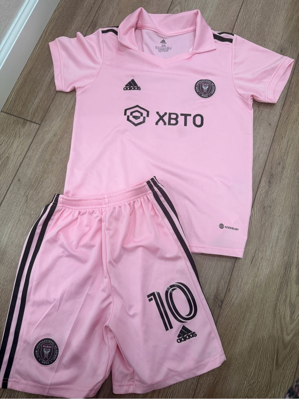 adidas Pink Inter Miami Youth Soccer Kit - Jersey & Shorts